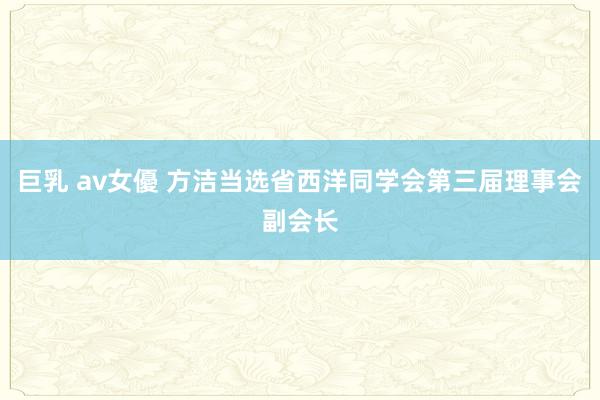 巨乳 av女優 方洁当选省西洋同学会第三届理事会副会长