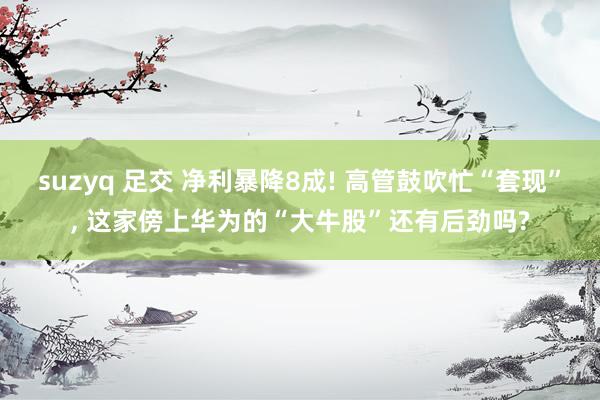 suzyq 足交 净利暴降8成! 高管鼓吹忙“套现”， 这家傍上华为的“大牛股”还有后劲吗?